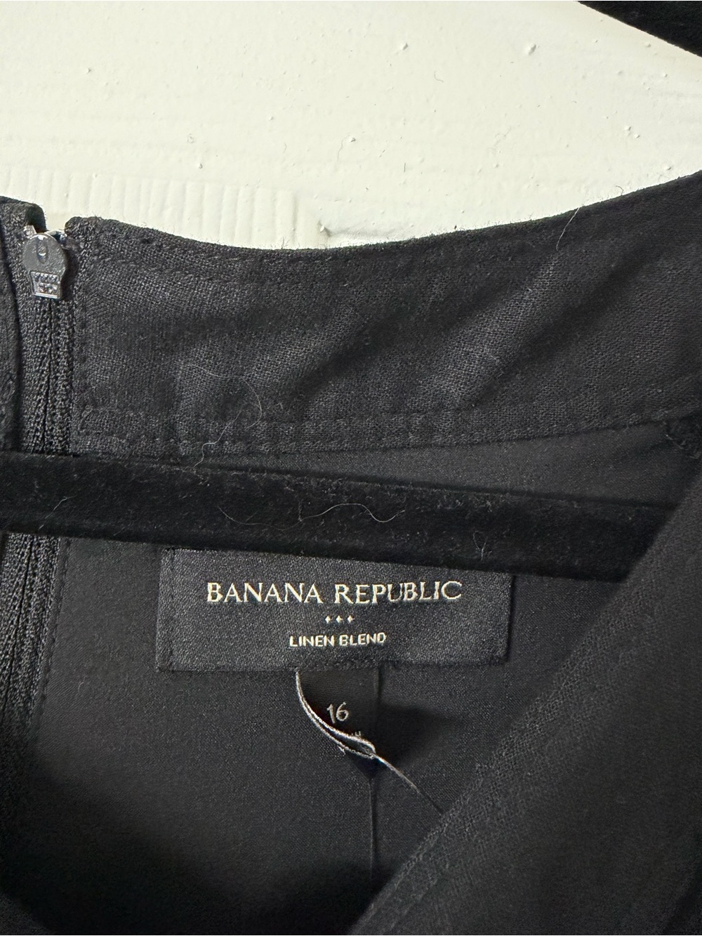 Banana Republic Linen-Blend Mini Dress 16 Boat Neckline 3/4 Sleeve Quiet Luxury - Picture 2 of 11